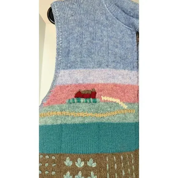 Vtg Susan Bristol Hand Knit 100% Shetland Wool Sweater Vest 1986 Women Large - Picture 6 of 11